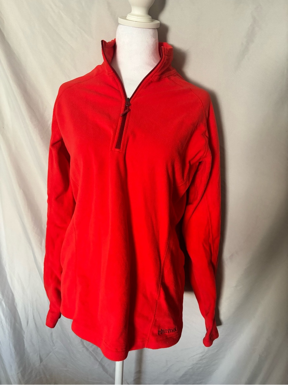 Marmot Bright Red Quarter-Zip Fleece Pullover